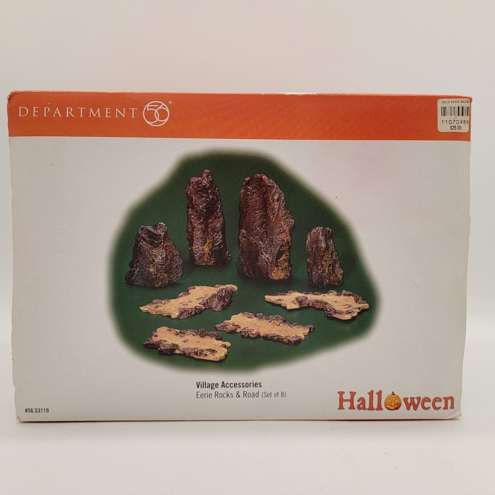 Department 56 Village Halloween Eerie Rocks & Road 56.53119 Set of 8 Pieces 2003